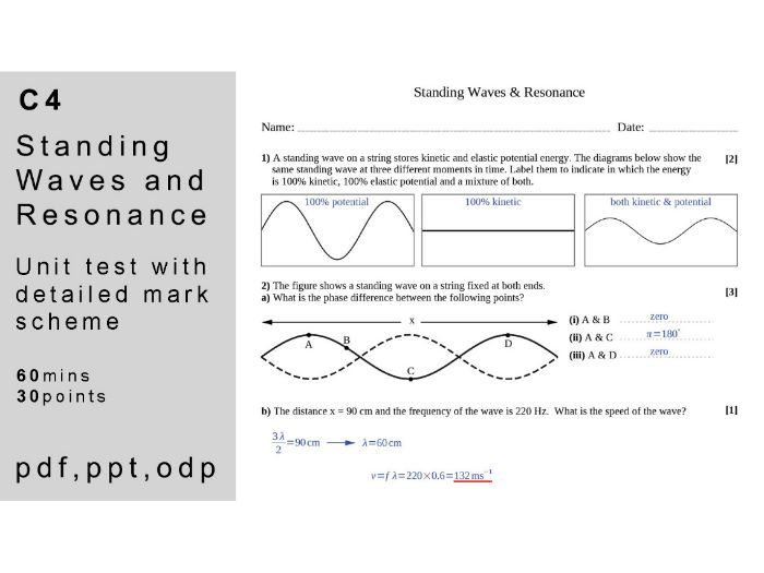 IB physics: C.4 - Standing Waves & Resonance. Unit Test.