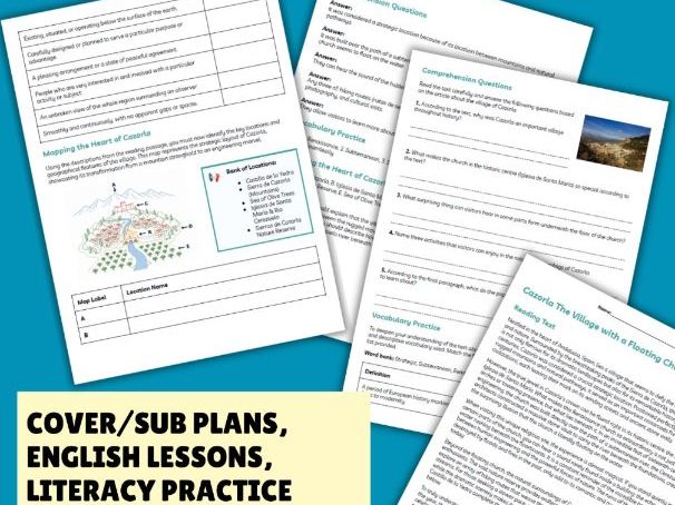 English Activity cover/sub plans - Cazorla The Village with a Floating Church