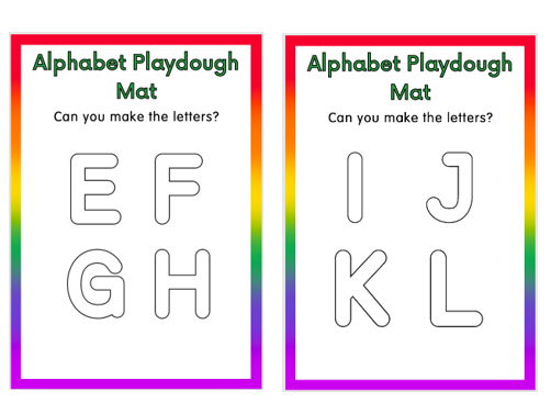 Alphabet Themed Playdough Mats