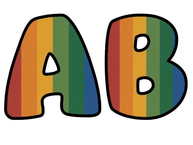 Prism Science Rainbow Stripes Classroom Display | Lettering Set | Whole Alphabet A-Z and 0-9