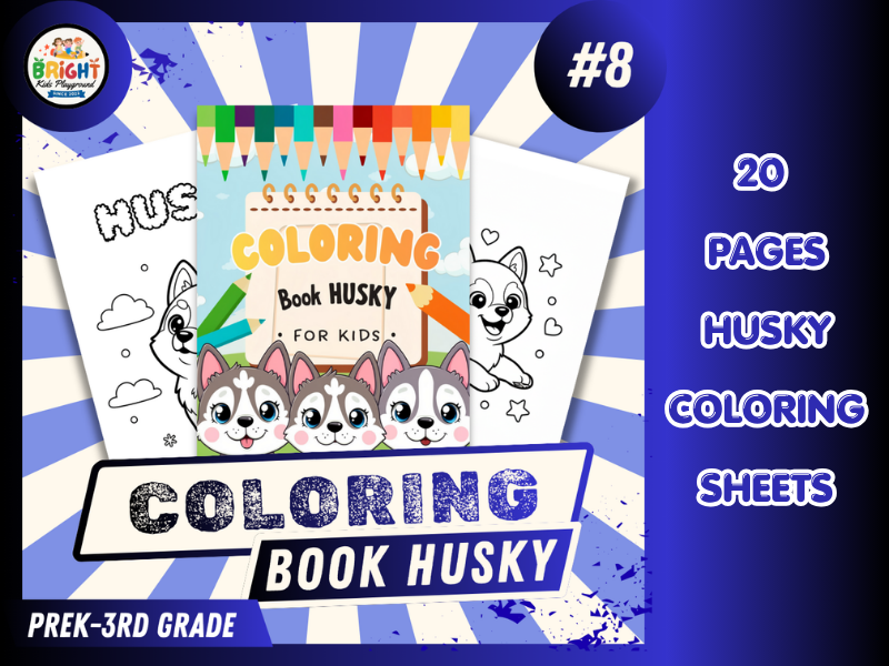 Husky Coloring Pages for Kids | 20 Printable Husky Coloring Sheets | Cute & Easy