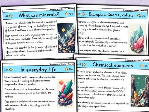 Minerals - Flashcards | Geology | Types, Properties & Uses