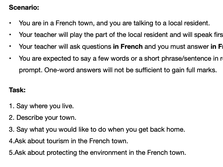 Speaking pack for Edexcel GCSE French Higher - My neighbourhood