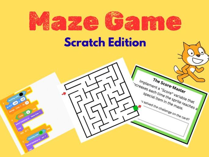 STEM Coding Challenge: Build a Maze Game in Scratch (Full Resource Pack)