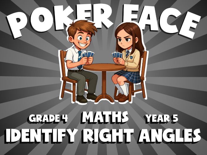 Identify Right Angles POKER FACE Maths Game | No-Prep Year 5 Review Activity