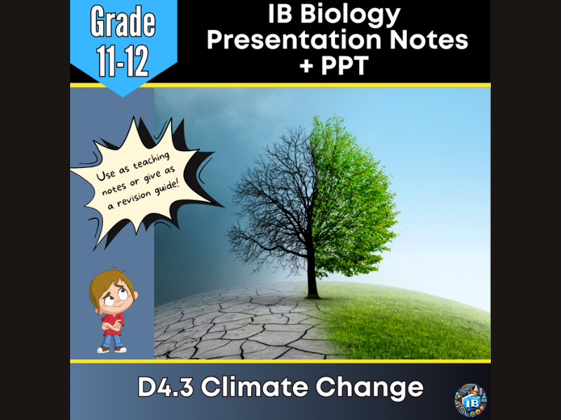 IB DP Biology D4.3 Climate Change Teaching Notes & PowerPoint 2026