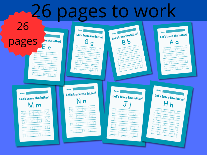 Alphabet Tracing Worksheets: Uppercase & Lowercase Letter Practice A-Z