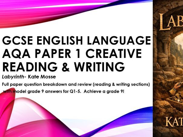 AQA GCSE English Language 2017 Paper 1 Labyrinth Kate Mosse Q1-5 Grade 9 responses