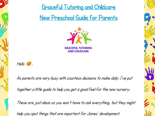 Nursery and Preschool Guide for Parents