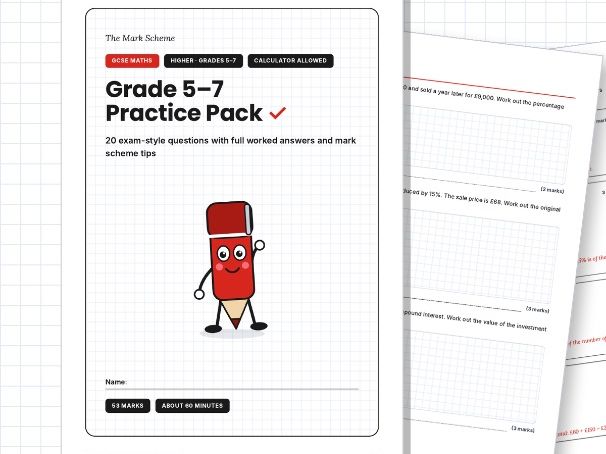 GCSE Maths Grade 5-7 Revision Pack + Answers