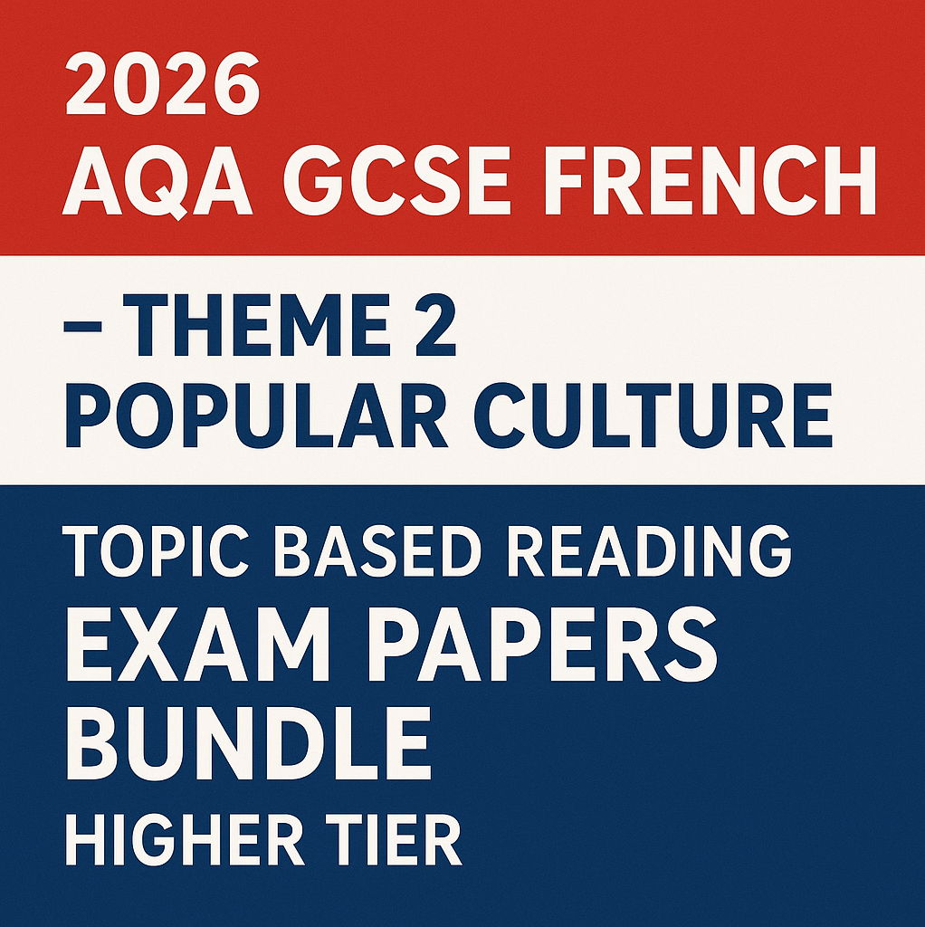 2026 AQA GCSE French – Theme 2 Popular culture Topic Based Reading Exam Papers Bundle (Higher Tier)