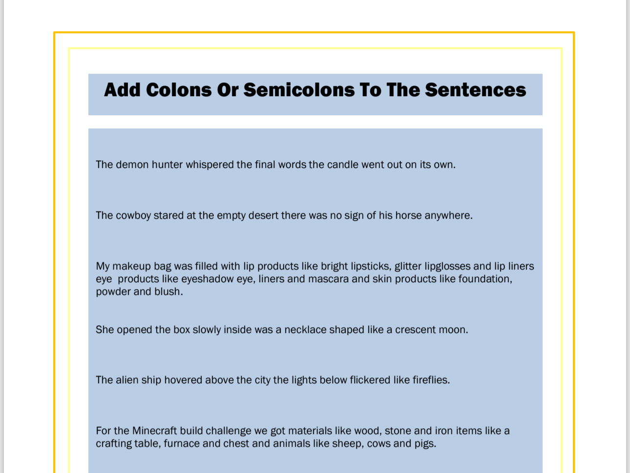 Colons & Semi Colons Bundle