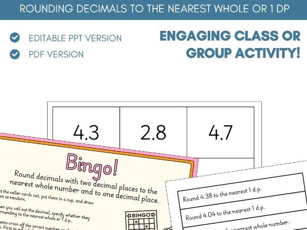 Rounding Decimals Bingo | Class Group Activity Game | Place Value