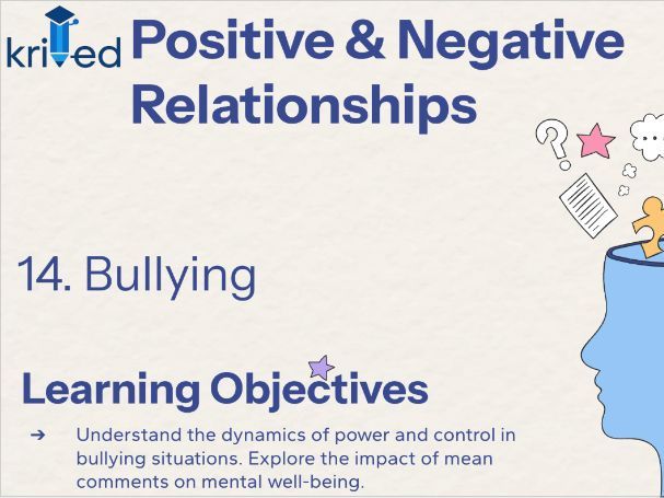 Bullying – KS4 Year 10 PSHE on Mental Wellbeing and impact of bullying