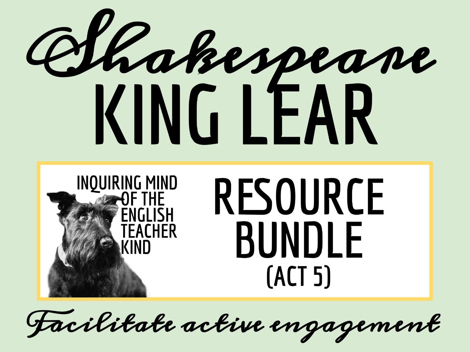 King Lear Act 5 Quiz, Vocabulary Games, and Close Reading Inference Worksheets