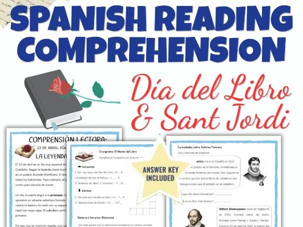 Spanish Reading Comprehension: World Book Day & Sant Jordi (A2 / GCSE level)