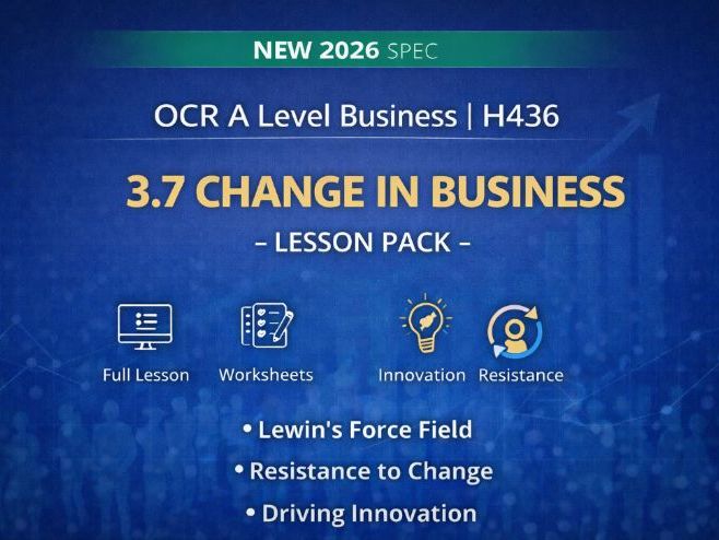 NEW 2026 OCR A Level Business H436 – 3.7 Training and Development – Lesson Pack