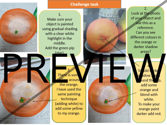 Still life fruit painting challenge task