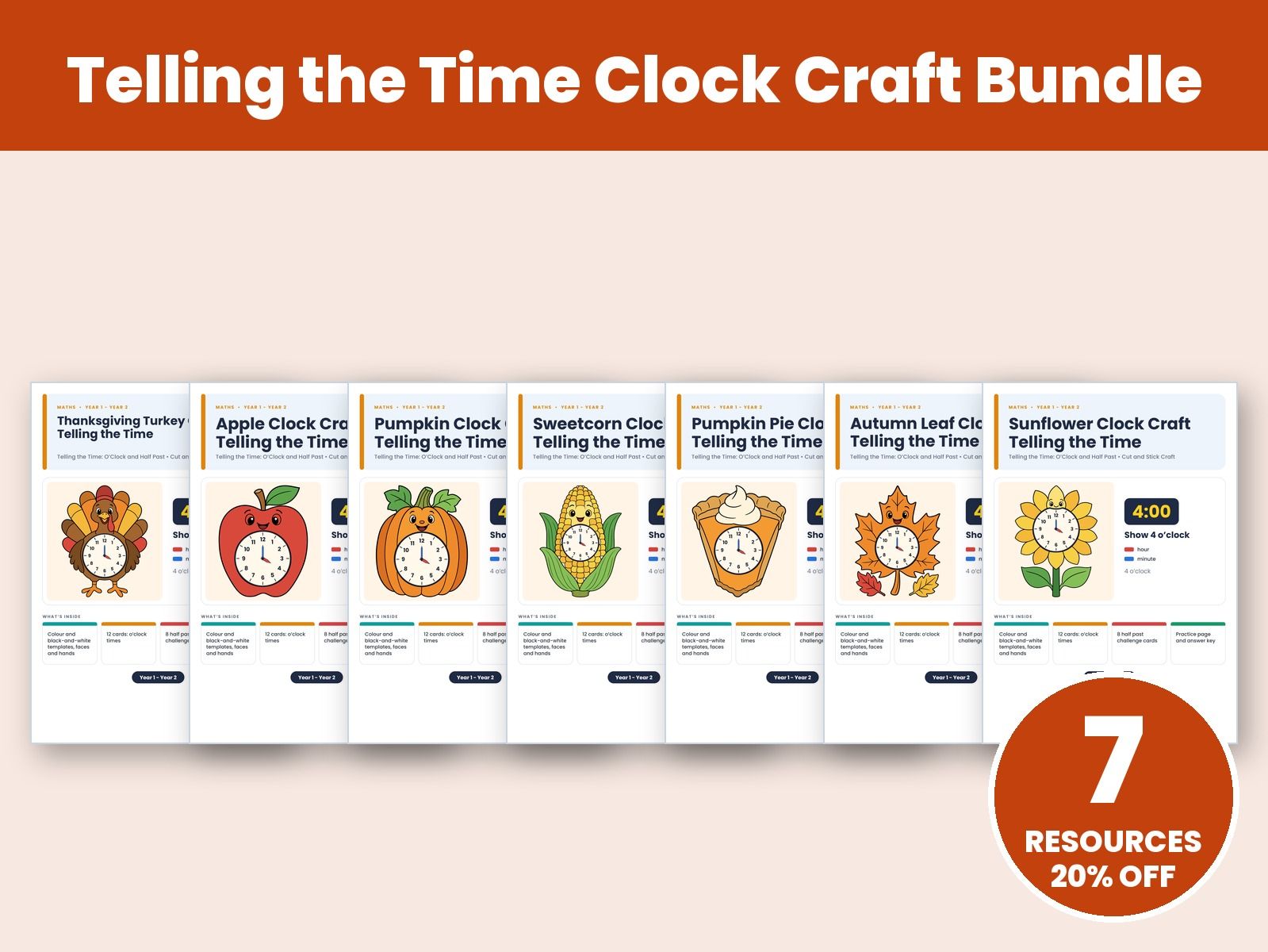 Telling the Time Clock Craft Bundle