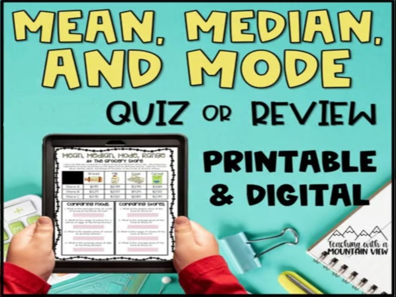 Mean Median Mode Range Quiz