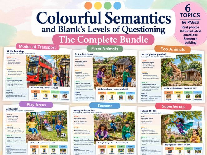 Colourful Semantics & Blank’s Levels Bundle | 5 Topics | Speech and Language | Ready to Print