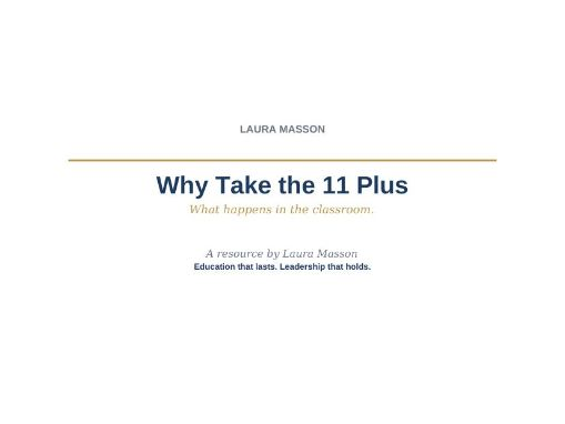 Why Take the 11 Plus? - a clear guide for parents