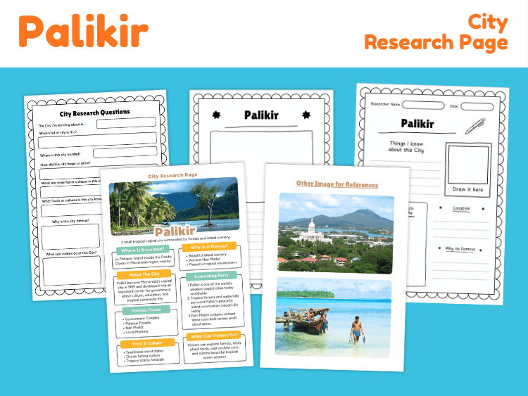 Palikir City Research Project | Micronesia Capital City Worksheets