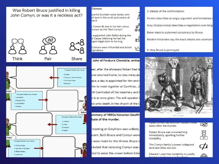 Scottish Wars of Independence: John Comyn v. Robert Bruce Lesson Pack