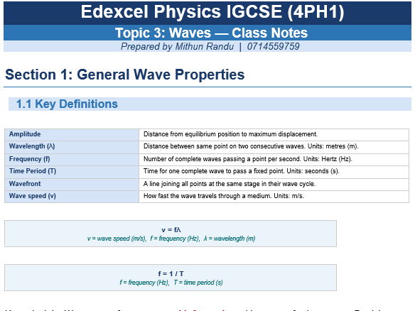 Waves_IGCSE_Edexcel