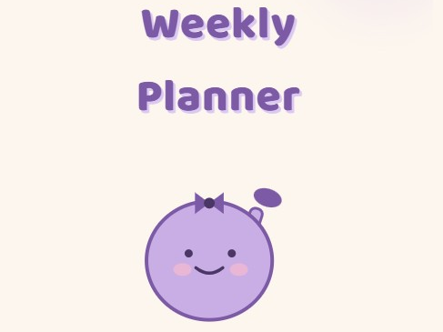 Kawaii Purple Weekly Planner Printable