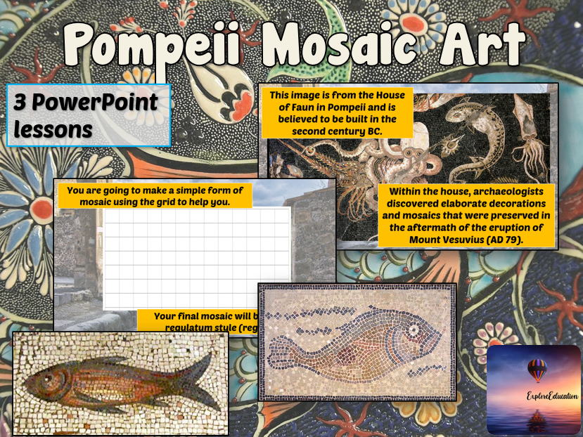 KS2 POMPEII ROMAN MOSAIC Art Unit Teaching Resources