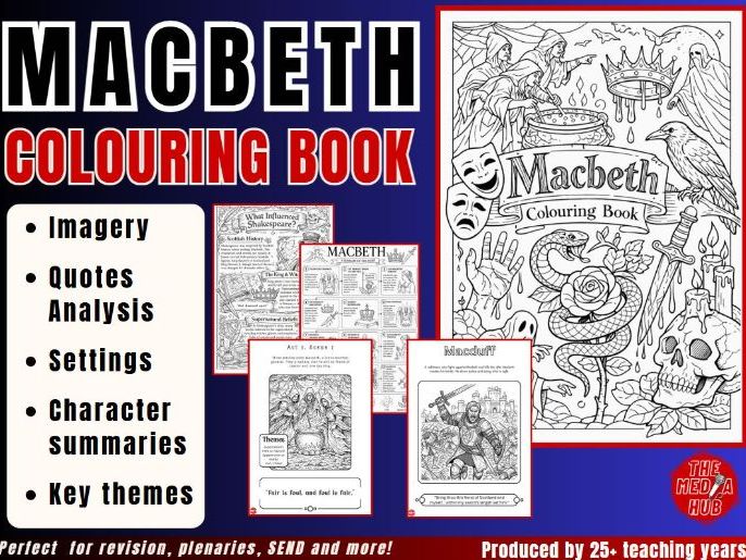 Macbeth | Colouring Pages | Revision |  KS2 KS3 KS4 GCSE | GCSE Literature | SEND | AQA | Set Text