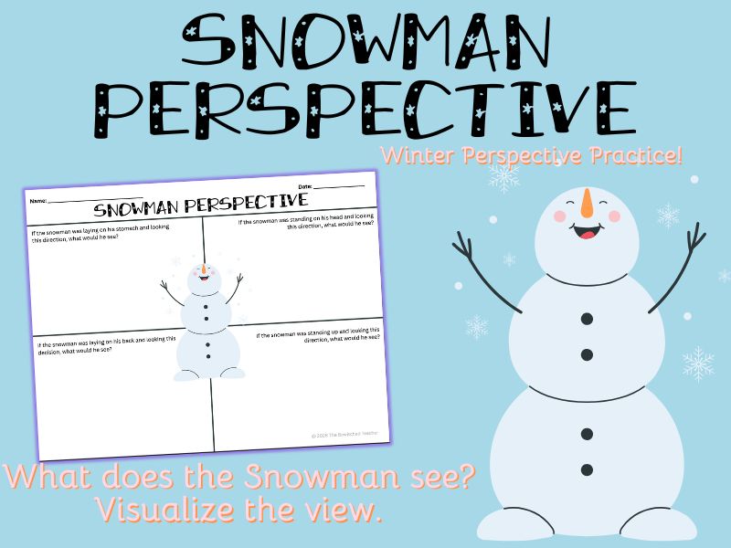 Snowman Perspective Worksheet – Spatial Reasoning & Visual Thinking