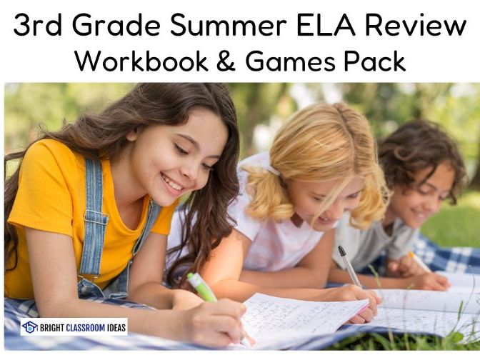 3rd Grade Summer ELA Review Workbook & Games Pack