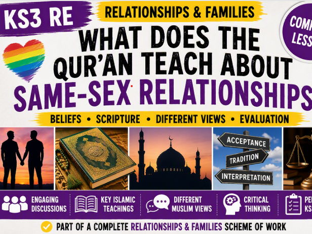 KS3 RE – What Does the Qur'an Teach About Same-Sex Relationships? (Relationships & Families Lesson)