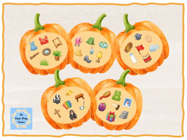 Four and Five Size Pumpkin Eye Spy (Halloween Phonics Game)