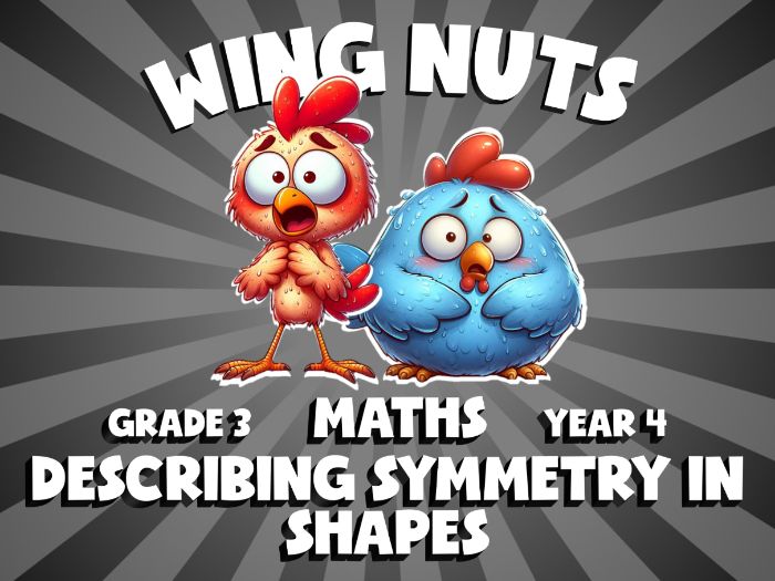 Describing Symmetry in Shapes WING NUTS Maths Game | No-Prep Year 4 Review Activity