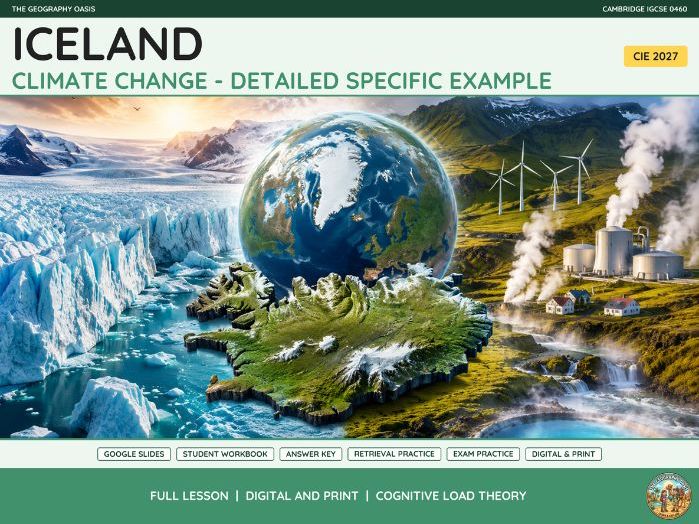 Climate Change in Iceland Case Study | IGCSE Geography 0460 | Slides & Workbook