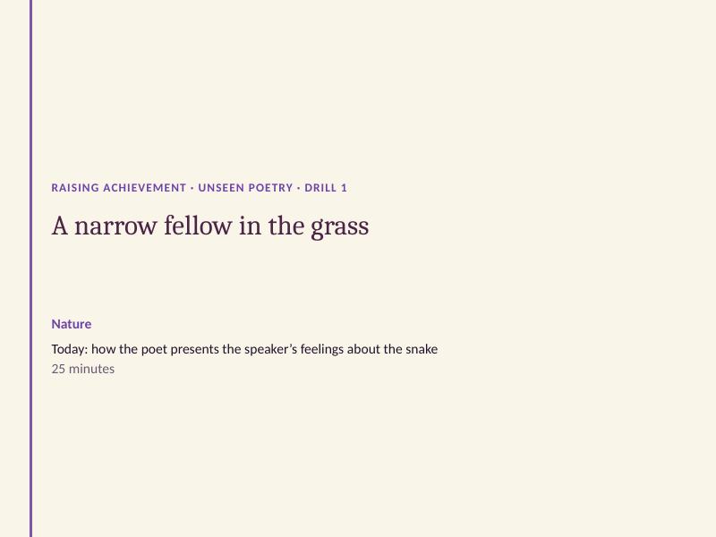 Unseen poetry intervention drill: free (AQA GCSE)