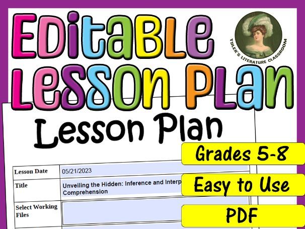 Inference and Interpretation : Editable Lesson Plan for Middle School