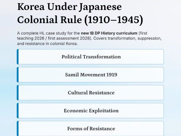 IB History Paper 3: Korea under Japanese Colonial Rule PPT