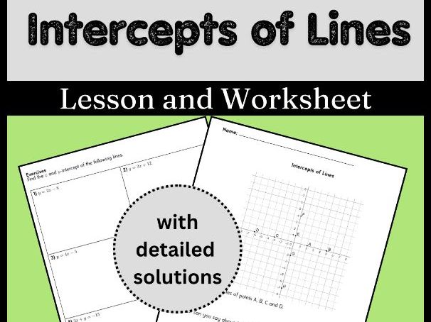 Intercepts of Lines Lesson and Worksheet