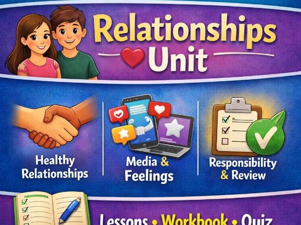 Year 7 RSE: Understanding Relationships, Feelings and Media Influence – Full Lesson Pack + Workbook