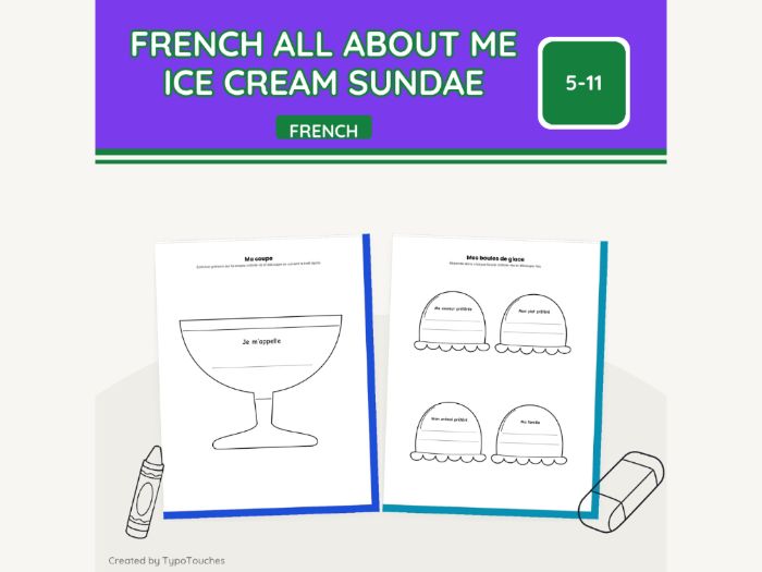 French All About Me Ice Cream Sundae | 9 pp