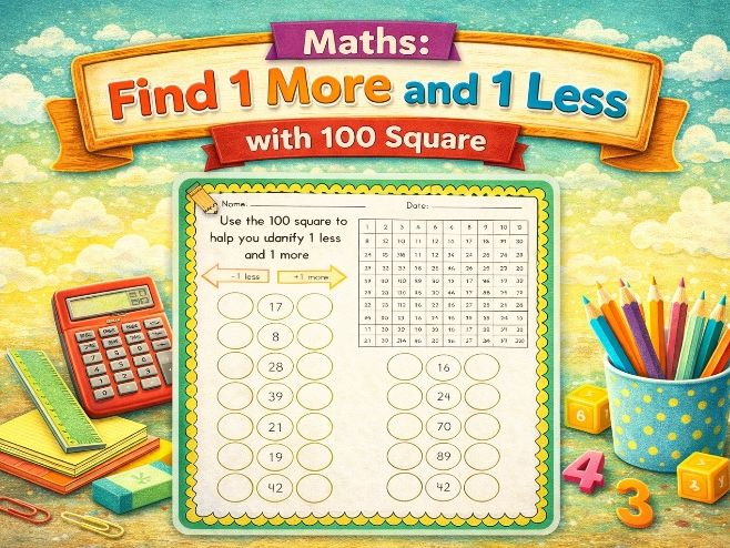 Year 1/2 Find 1 more and 1 less worksheet