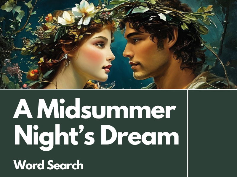 A Midsummer Night’s Dream by William Shakespeare Review Word Search Activity