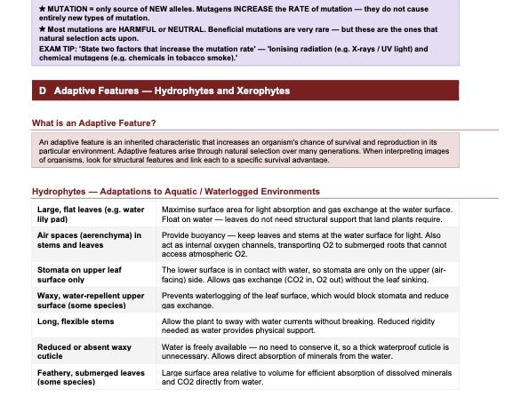 Ch.18 Variation and Selection — Exam-focused Complete Revision Guide — Cambridge IGCSE Biology 0610