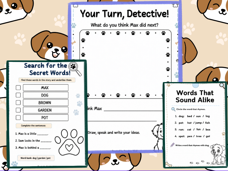 Reading Detective: The Missing Puppy | Grade 3 Dyslexia-Friendly Reading & Phonics Worksheets