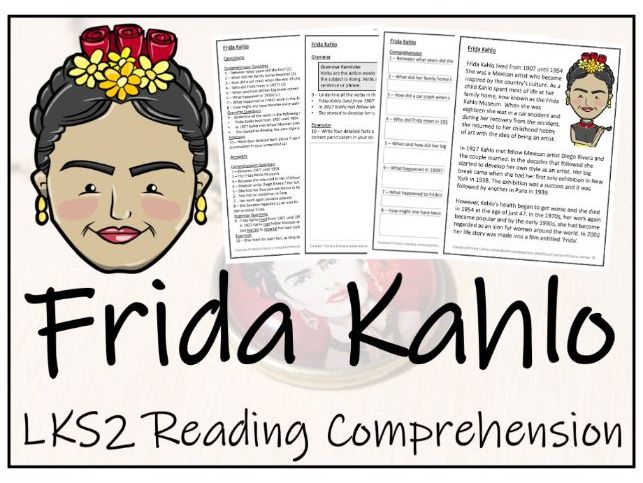 LKS2 Frida Kahlo Reading Comprehension Activity
