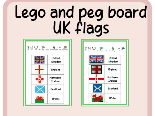 United kingdom flags- lego- peg boards